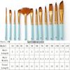 12Pcs Fine Detail Paint Brush Set Double Color Taklon Hair Paintbrushes for Miniature Acrylic Oil