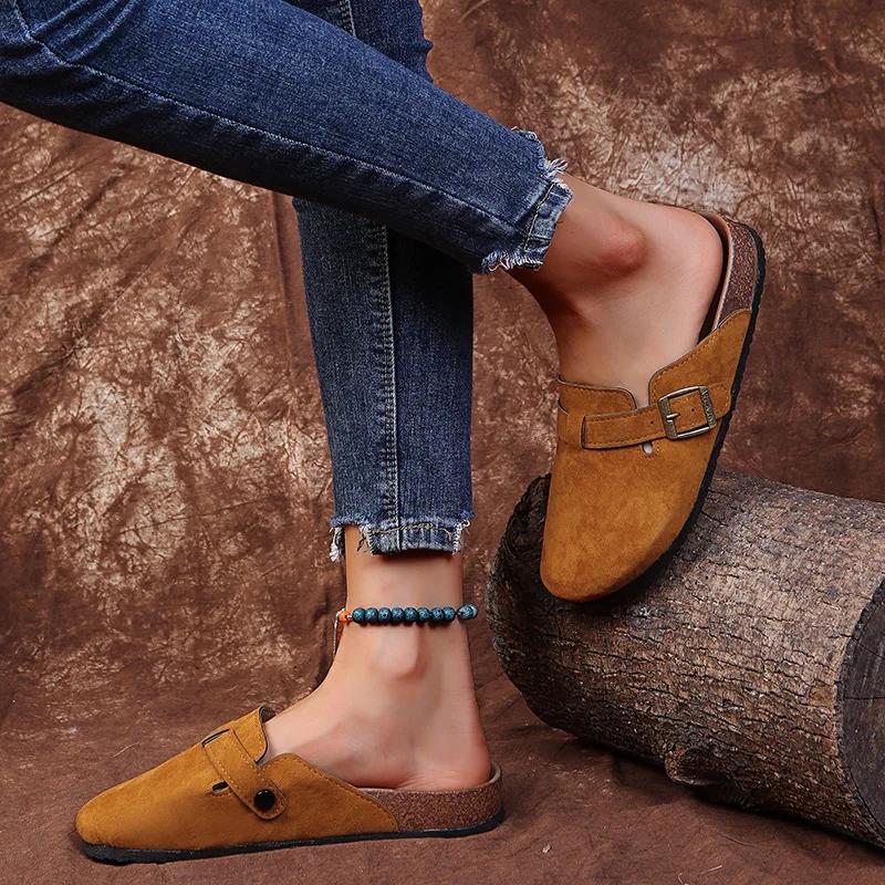 Fashion Classic Couple Slippers Woman Man Cork Birken Sandals Luxury Brand Design Buckle Strap Flat Footbed Loafer Mules