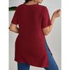 Damemote Uformelt sommer våren ensfarget trykk kortermet bluser og skjorter med o-hals