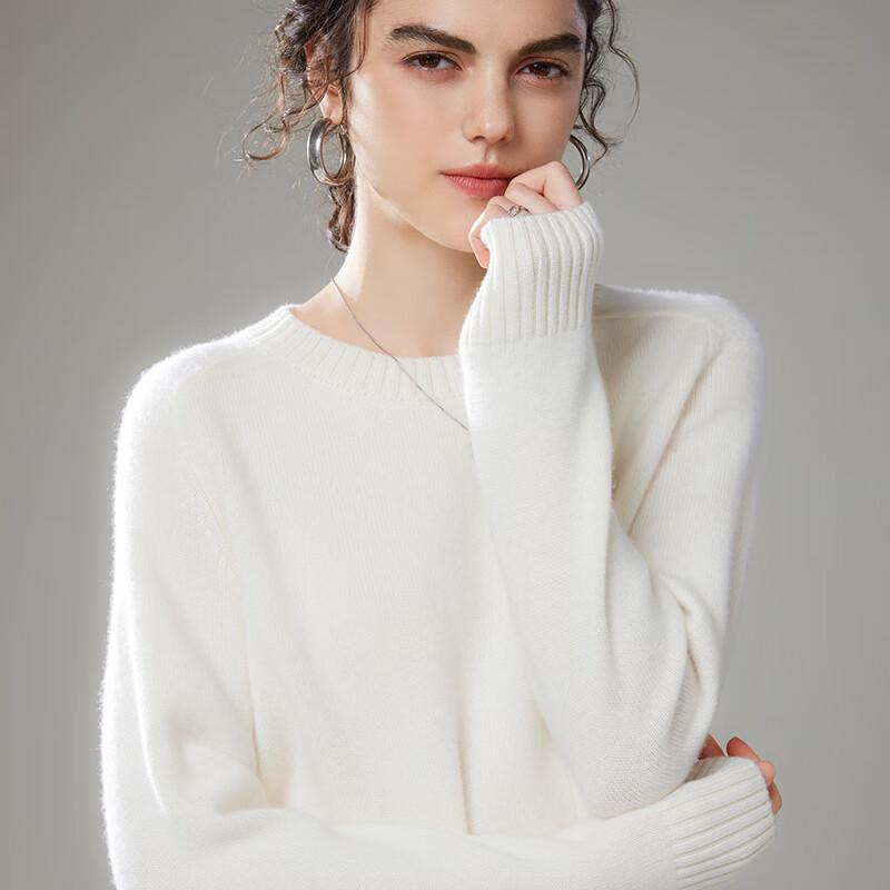 VanZhen Women's Thick Round Neck Cashmere Blend Sweater