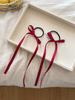 2PCS/Set Long Ribbons Small Bow Ponytail Hair Rope Ties Solid Color Hair Circle Hair Accessories