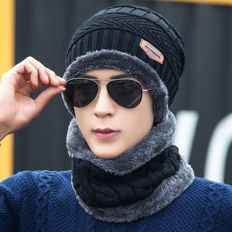 Chapeaux homme et femme hiver épaissis chauds tricotés en laine chapeaux automne et hiver version coréenne velours coupe-froid cyclisme chapeaux en coton pour homme