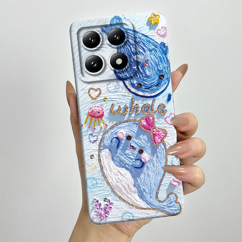 For Xiaomi 14T Pro Phone Case 14Tpro Soft Silicone TPU Sweet Painted Casing Cartoon Printed Shockproof Protective Back Cover