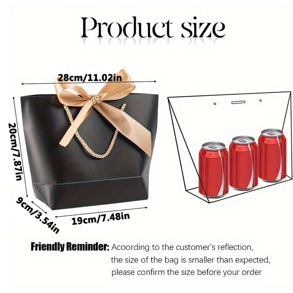 10pcs Black Gift Bags Small Gift Bags with Handles Party Favor Bags with Golden Bow Ribbon Paper Gift Bag Bulk for Birthday Wedding Bridesmaid Holiday