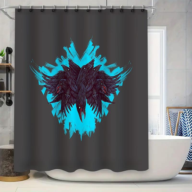 

Bathroom Shower Curtain Sets Coastal Ocean Wave Blue Abstract Modern Home Decor Waterproof Fabric Liner W60H190(CM)-1 Pcs