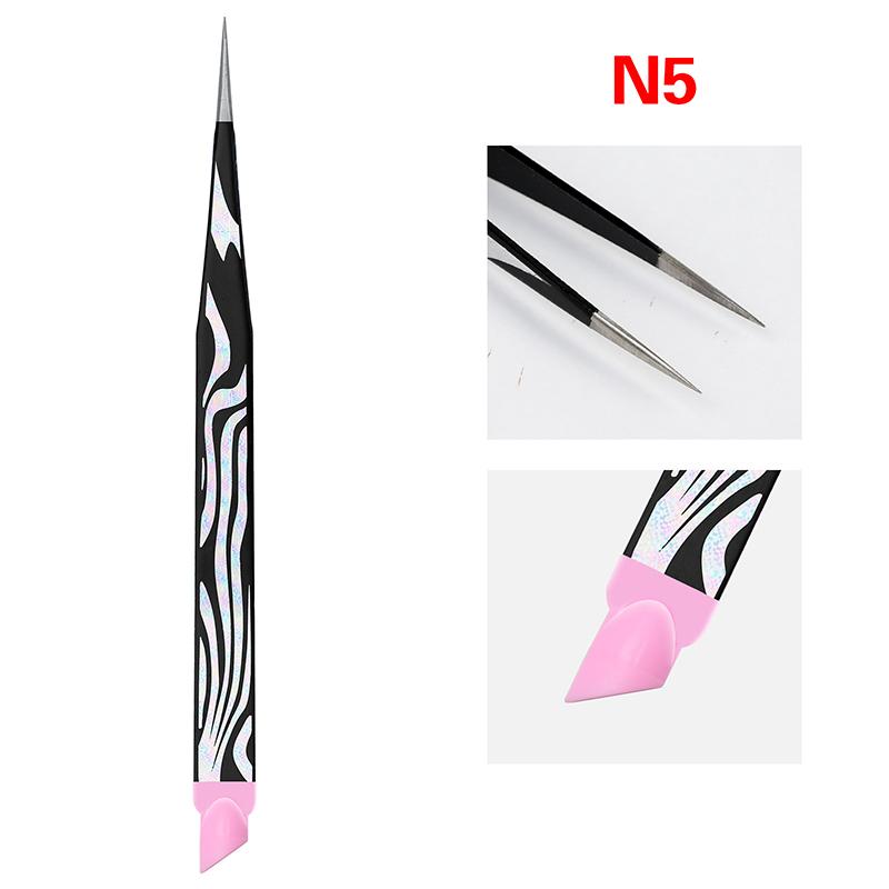 

Двусторонний пинцет для наращивания ресниц, инструменты для макияжа, пинцет для нейл-арта с силиконовой прижимной головкой, клипса для подбора наклеек для ногтей as the picture