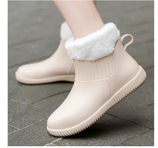 2024 New Thick Bottom Adult Women Rain Boots Outer Wear Water Shoe Waterproof Rain Rubber Shoes Galoshes Female Rainboot Female