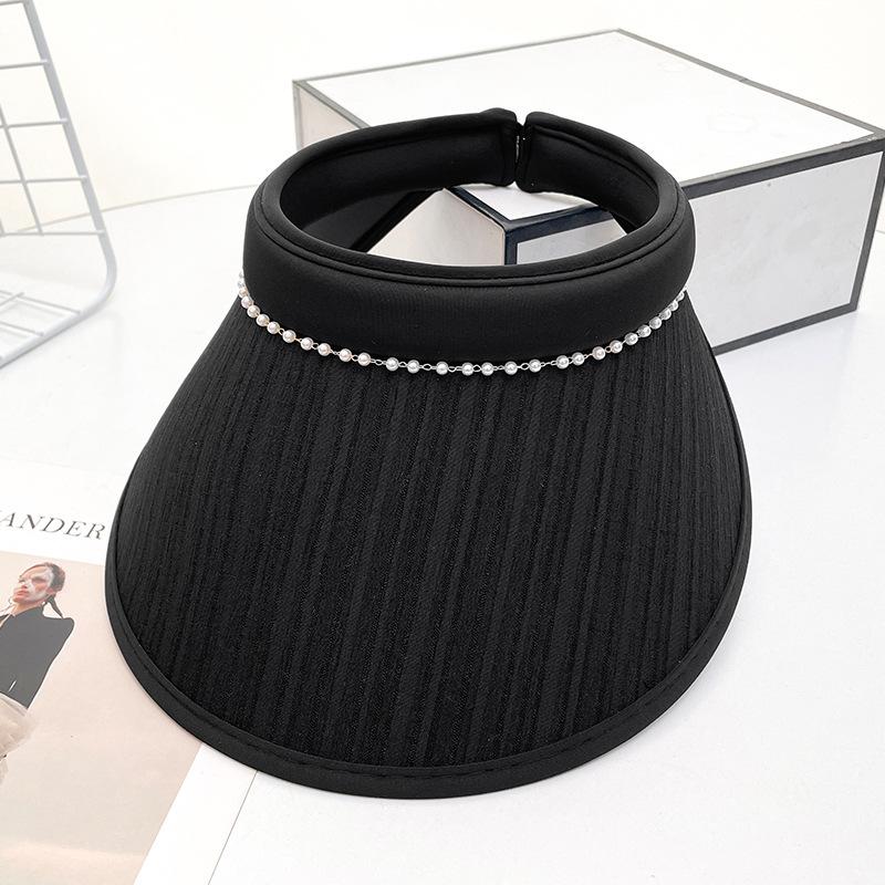 Pearl Empty Top Hat Children Summer Japanese Sweet Sun Hat Outdoor Travel Versatile Face Small Headband Sun Protection Hat