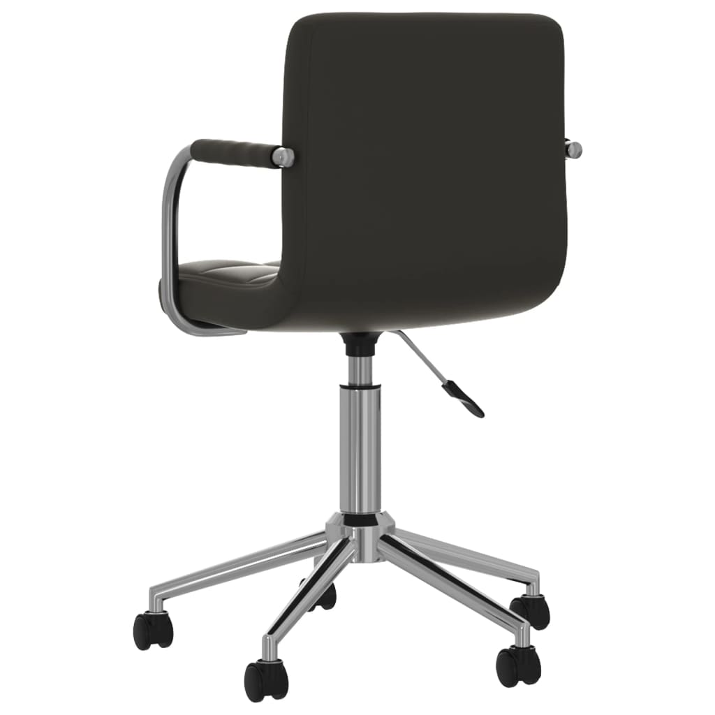 Vidaxl Swivel Office Chair, Black, Upholstered with Faux Leather