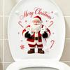 Santa Claus Holding Toilet Roll Cover Stickers for Holiday Decoration In The Bathroom