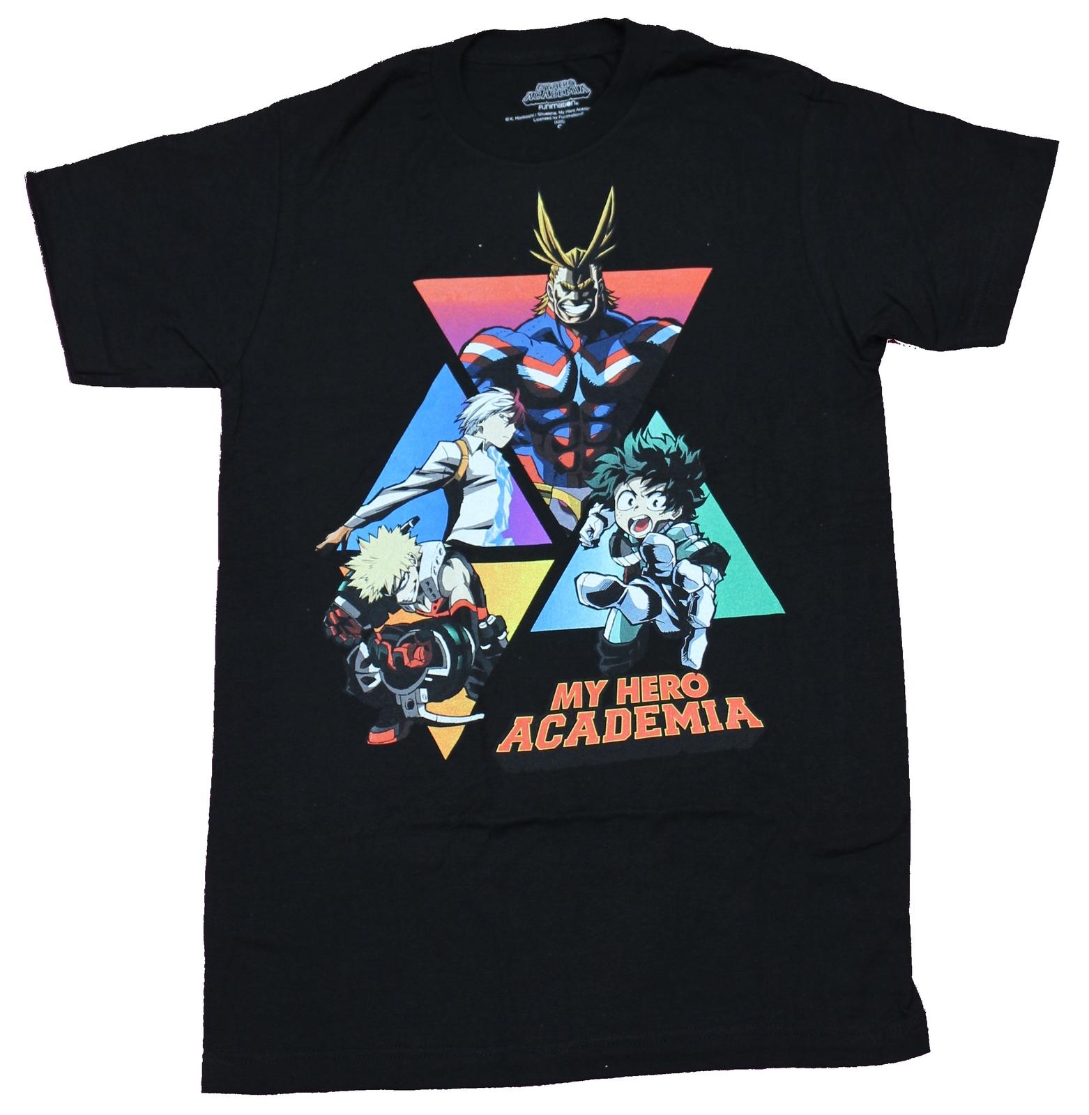 My Hero Academia Mens T-Shirt - Triangle Group All Might Deku Todoroki M