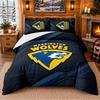 Printed 3Pcs Bedding Set Warrington Wolves Pattern Bed Sheet Pillowcase For Bedroom Decor