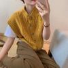 Autumn Winter O Neck Women Twist Sleeveless Cardigan Sweater Vest Korean Style Knitted Casual Short Tank Tops Fashion Elegant Clothing