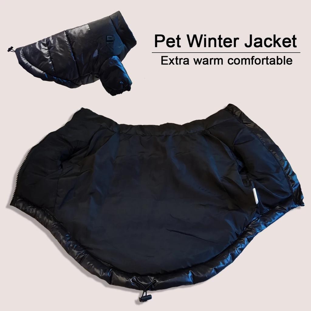 Large Winter Pet Dog Clothes French Bulldog Puppy Warm Windproof Jacket Small Medium Dog Reflective Coat Chihuahua Pet Outfits