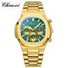 2025 Luxury Watch Men Business Fashion Waterproof Stainless Steel Chronograph Moon Phase Quartz Wristwatch Male Clock