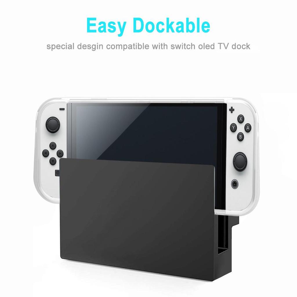 Nintendo Switch OLED TPU Schutzhülle mit Dual-Spielkartenfach & Griff-Kombination