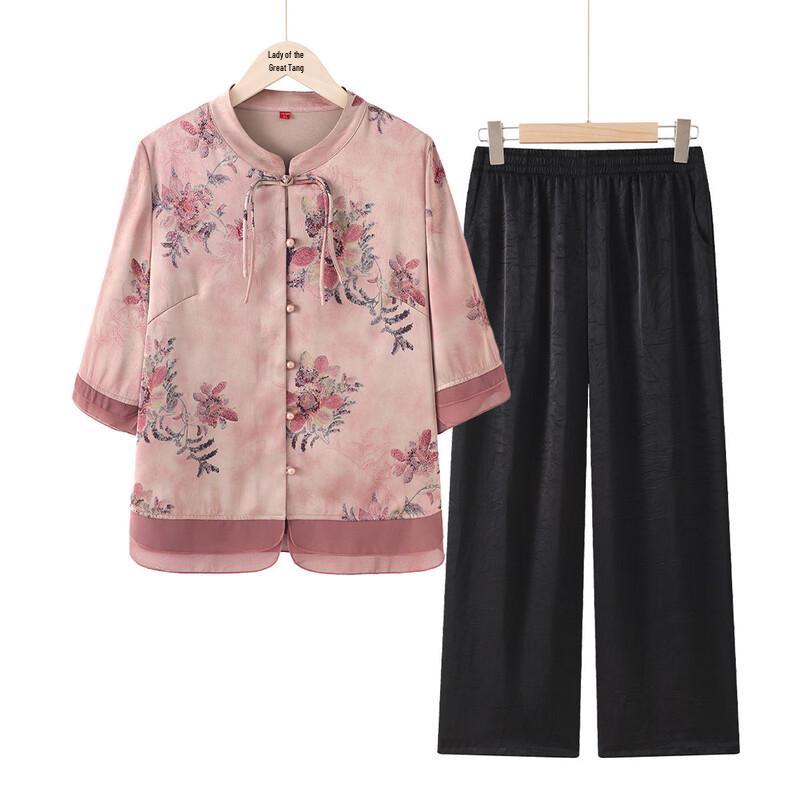 Elegant Women s Shirt & Trousers Set 4XL