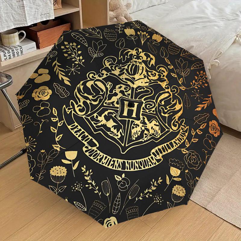 1PC Warner Hogwarts__Floral Automatic Open/Close Umbrella with Windproof, 36-Rib Sturdy Canopy, Durable Ribs1253A