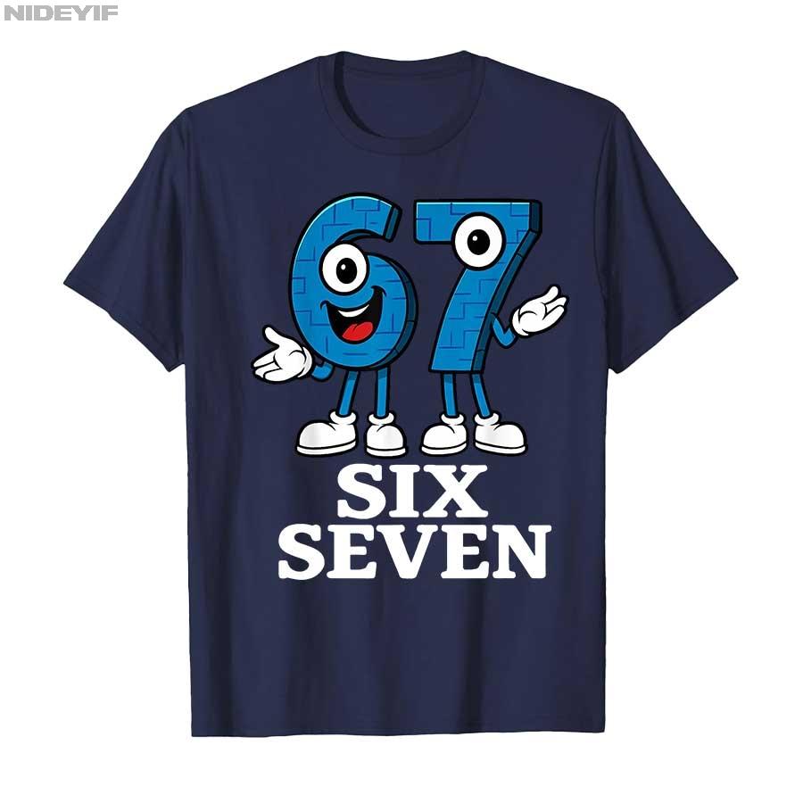 67 Six Seven 6-7 - Lustiges Italienisches Brainrot Kinder Gaming Meme T-Shirt Für Männer Frauen 100% Baumwoll T-Shirts Kurzarm Tops 0925-1