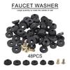 48PCS Plumbing Faucet Seal Washer O-ring Rubber Faucet Washer Assortment with Screws Flat Beveled for Repairing Faucet Leak