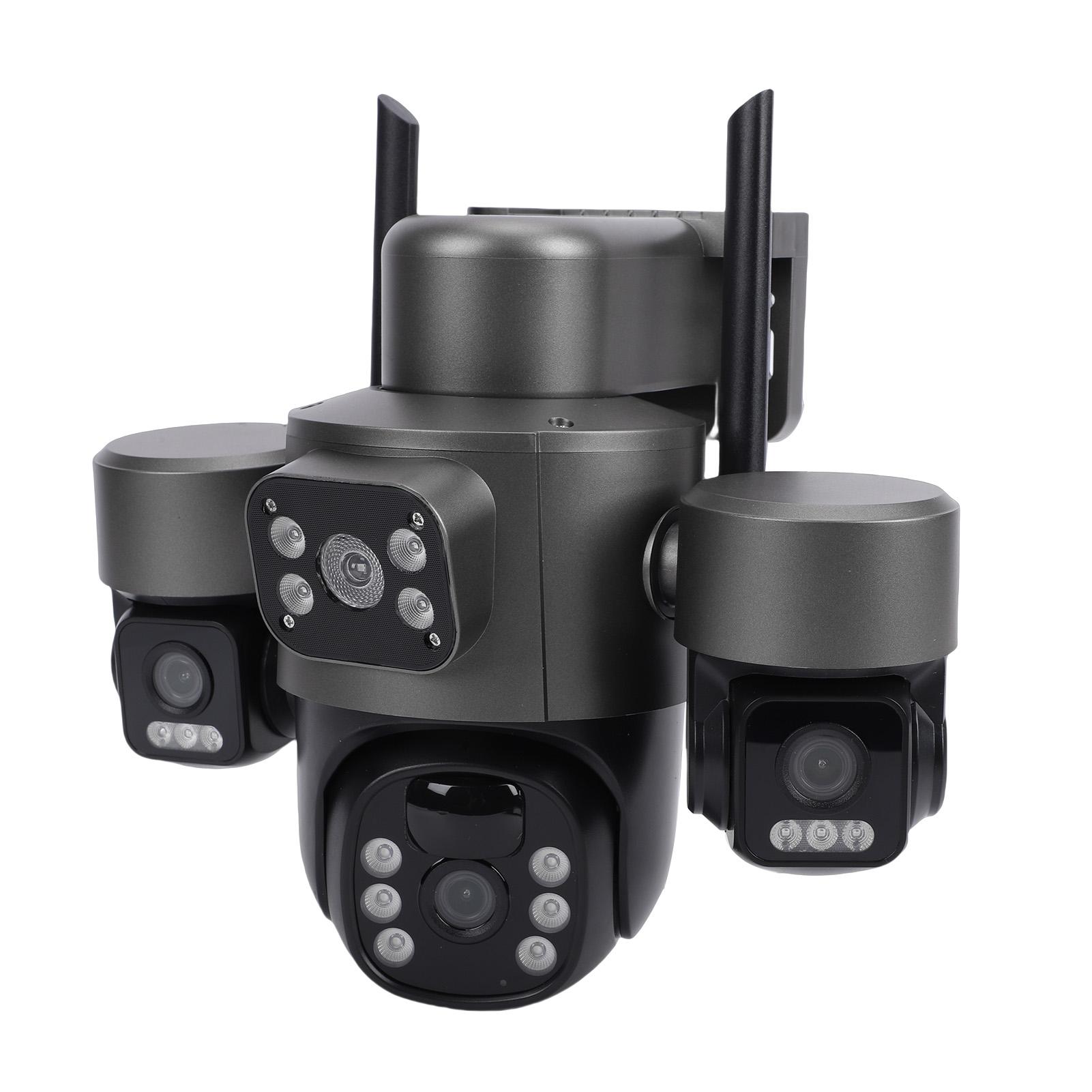 

3 Lens Solar Security Camera 6MP HD 360 Degree Viewing Angle IP66 Water Proof Motion Detection WiFi Smart for Outdoor