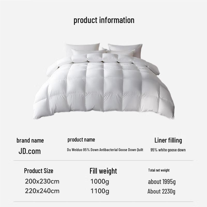 Jingdong Zhizao Duvet D'oie 95% White Goose Down Comforter