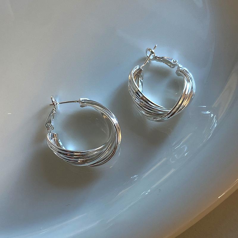 French Ring Earrings for Women, Trendy, Simple, Cool, Fashionable, Fashionable, Earrings, Temperament, Niche, Personalized Ear Accessories