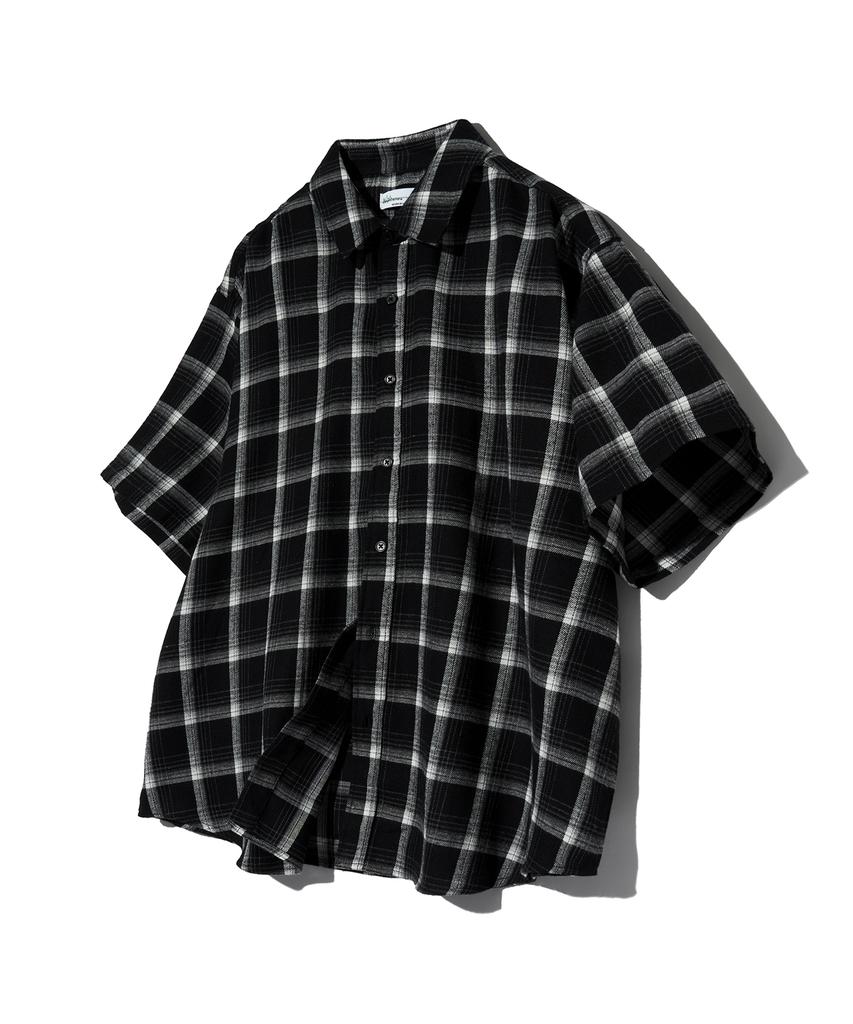 STANDARDERROR 87-Stan067 Vintage Forest Oversized Short Sleeve Tartan Check Shirt (Type A)