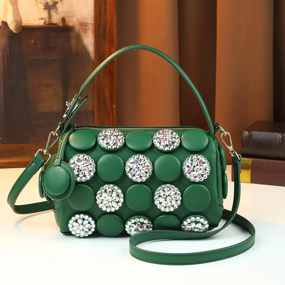 2026 Spring New Hot Diamond Cylinder Bucket Bag