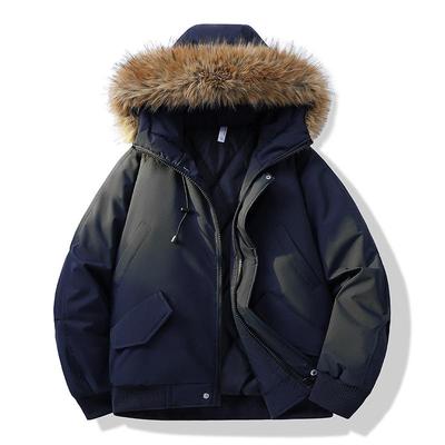 2025 Winter Parka: Cotton Jacket with Raccoon Fur, Thickened, Stand Collar, Plus Size, Trendy Outerwear