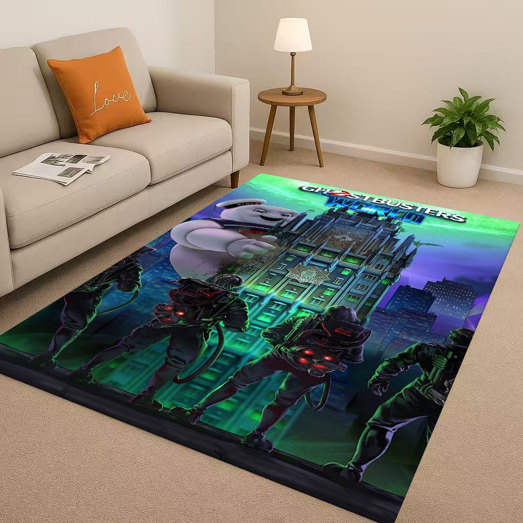 3D Horror Movie G-Ghostbusters Cartoon Living Room Non-Slip Area Rug Carpet for Bedroom Playroom Sofa,Easy Clean Home Doormat
