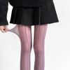 Fashion Women's High Waist Fishnet Pantyhose Elegant Vertical Striped Patterned Breathable Sheer Mesh Tights Stockings