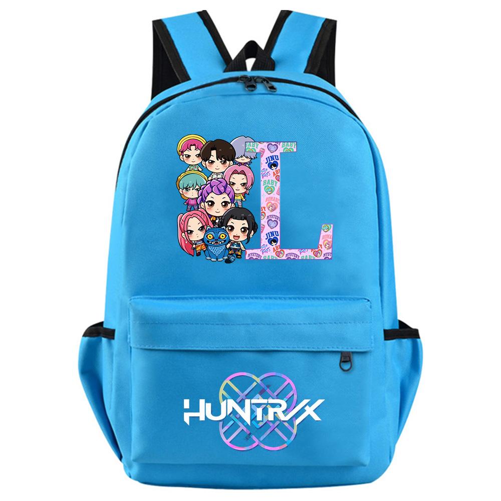 26 English Letter Kpop Demon Hunters Printed Backpack for Teenager Student Girl Boy Bookbag Schoolbag Women Large Capacity Travel Bag Kid Gift Rucksak