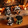Bastelset für Teenager und Erwachsene Halloween Hund Perlenkunst-Set, DIY 4 Perlen-Hundefiguren, 3D-Stickerei Starter-Kit Basteln für Teenager, Feiertagsdekoration