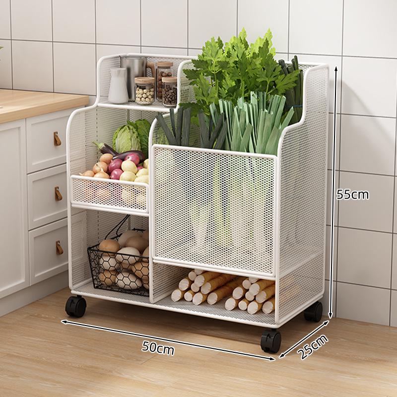 Multi-functional Kitchen Storage Rack: Multi-layer Basket for Fruits, Vegetables, Onions, Ginger, and Garlic