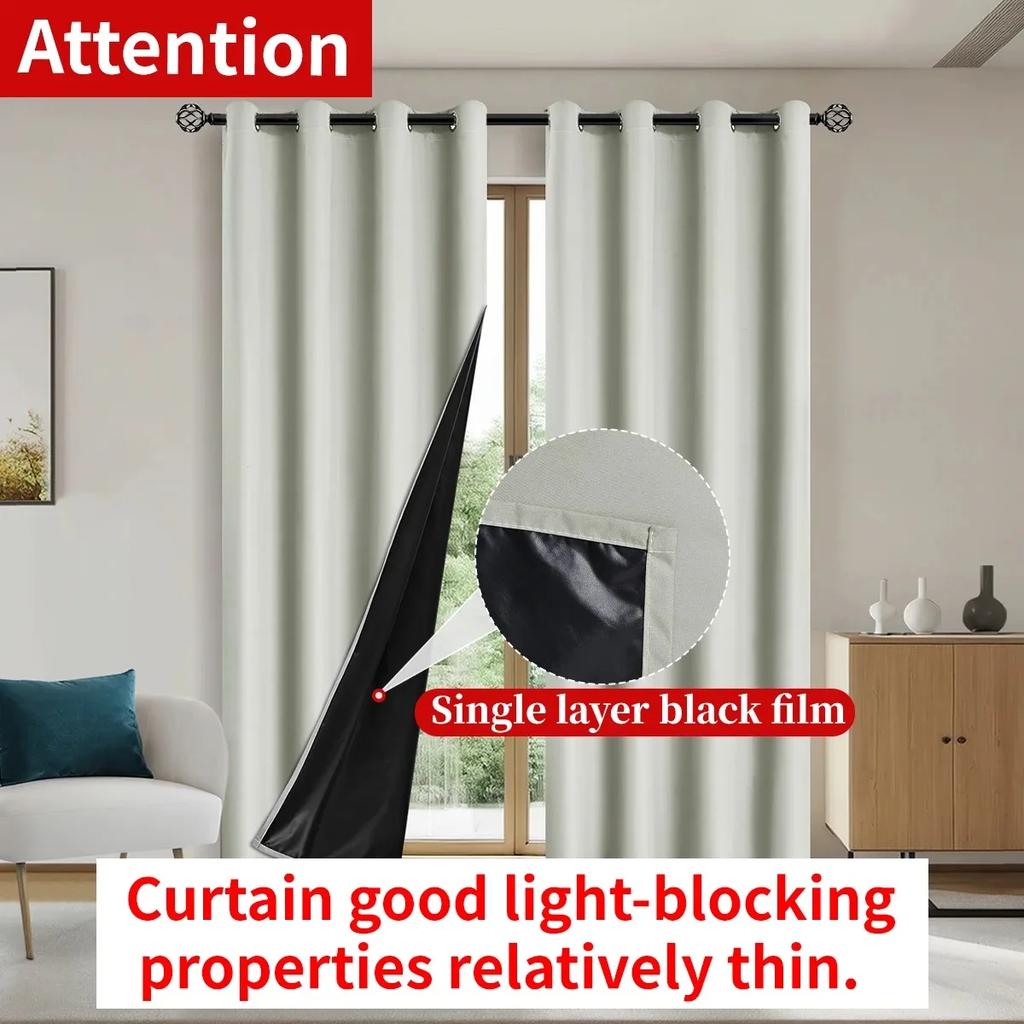 1pc Modern 100% Blackout Waterproof Outdoor Curtains, Curtains for Garden, Patio, Porch, Bedroom, Living Room, Pergola, Cabana