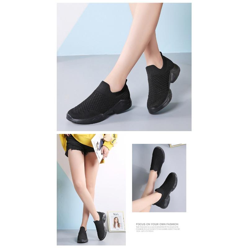 Spring and Summer New Fly Woven Elastic Socks Women's Shoes Casual Flat Bottom