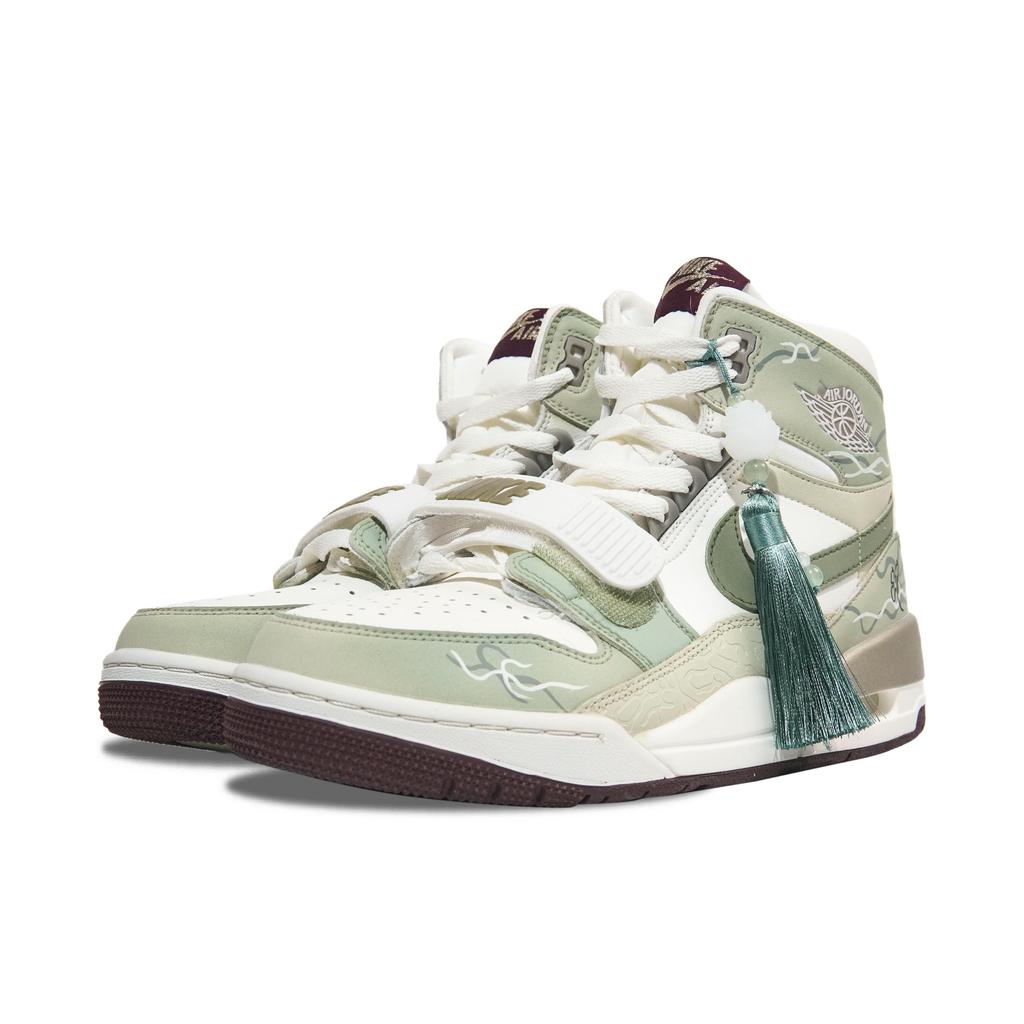 Jordan Legacy 312 Leather High top Vintage Basketball Shoes Men's White Green HF0745-131(Team696-)