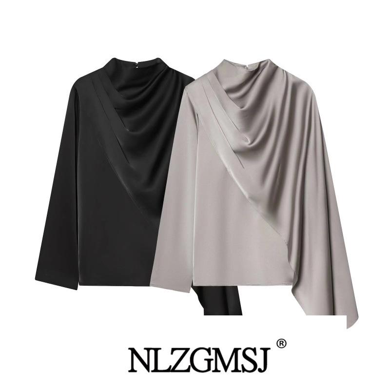 Winter 2025 European-Style Satin Shawl Top Medium