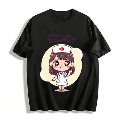 Süßes Krankenschwester-Motiv Lässiges Oberteil Entzückendes T-Shirt mit medizinischem Thema für den Alltag Reines Baumwoll-T-Shirt