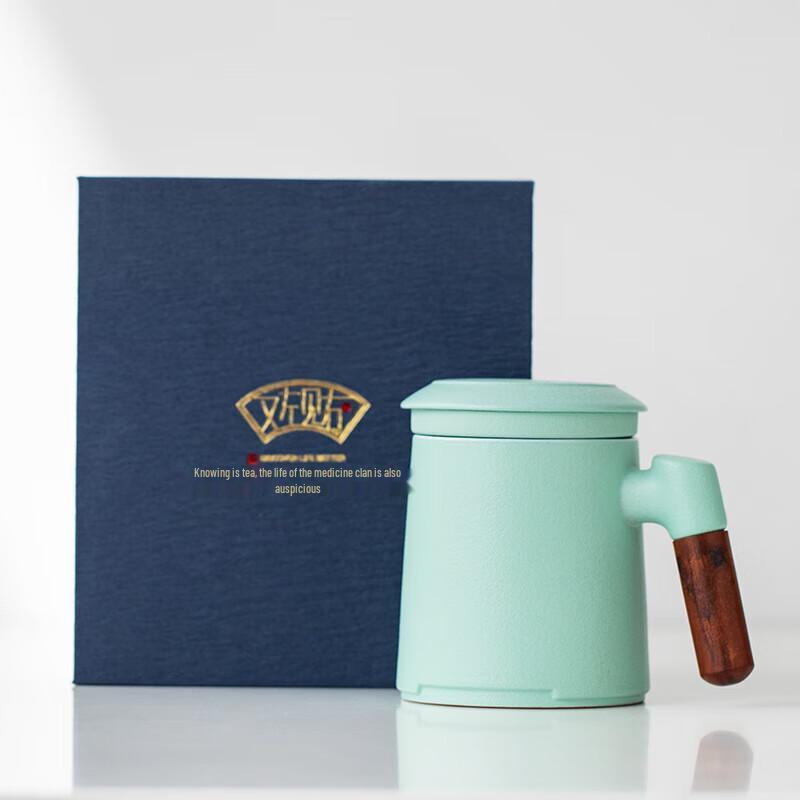 Wood Whisper II Ceramic Tea Infuser Mug Gift Set