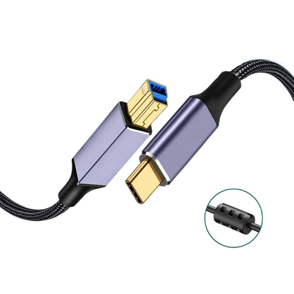 Male To Male Type-C Printer Cable Braided Nylon Scanner Wire for Epson/HP/Canon External Hard Drive