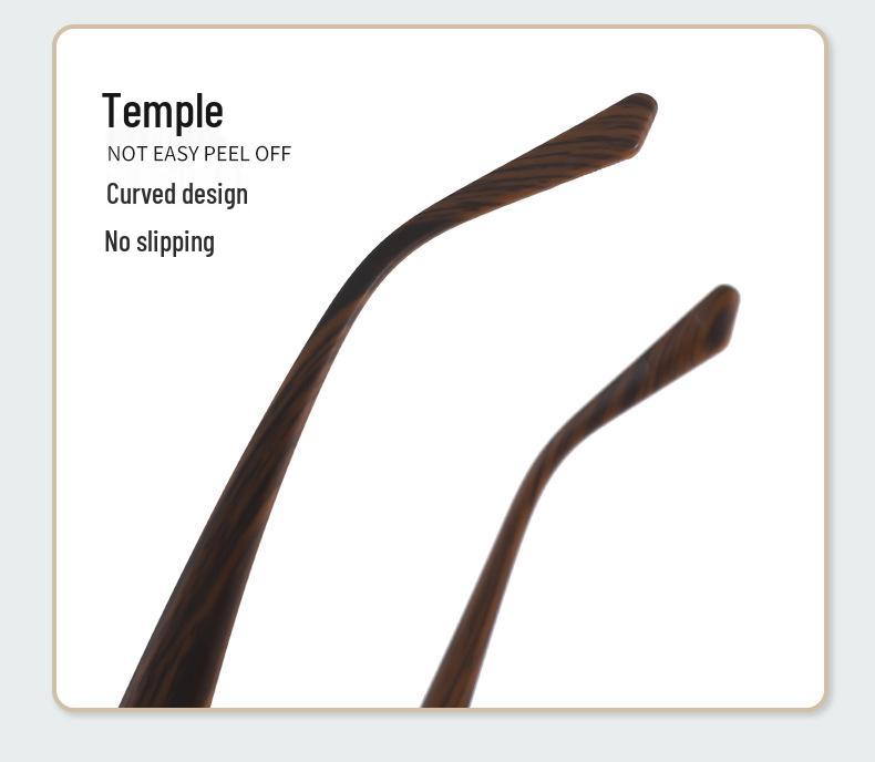 Retro Cat Eye Glasses with Wood Grain, Anti-Blue Light, Prescription Ready, for Women, Fits Square and Round Faces