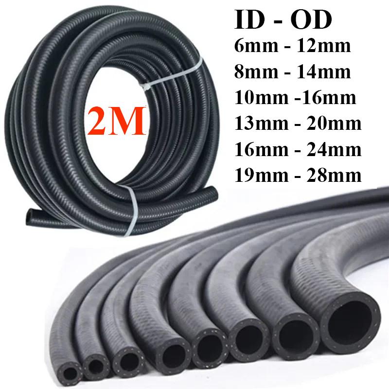 2 Mètres Caoutchouc NBR Résistant à l'Essence, au Diesel et à l'Huile Tuyau de Chambre à Air pour Voiture 6 8 10 13 16 19mm de Diamètre Flexible Haute Pression Tuyau Automobile
