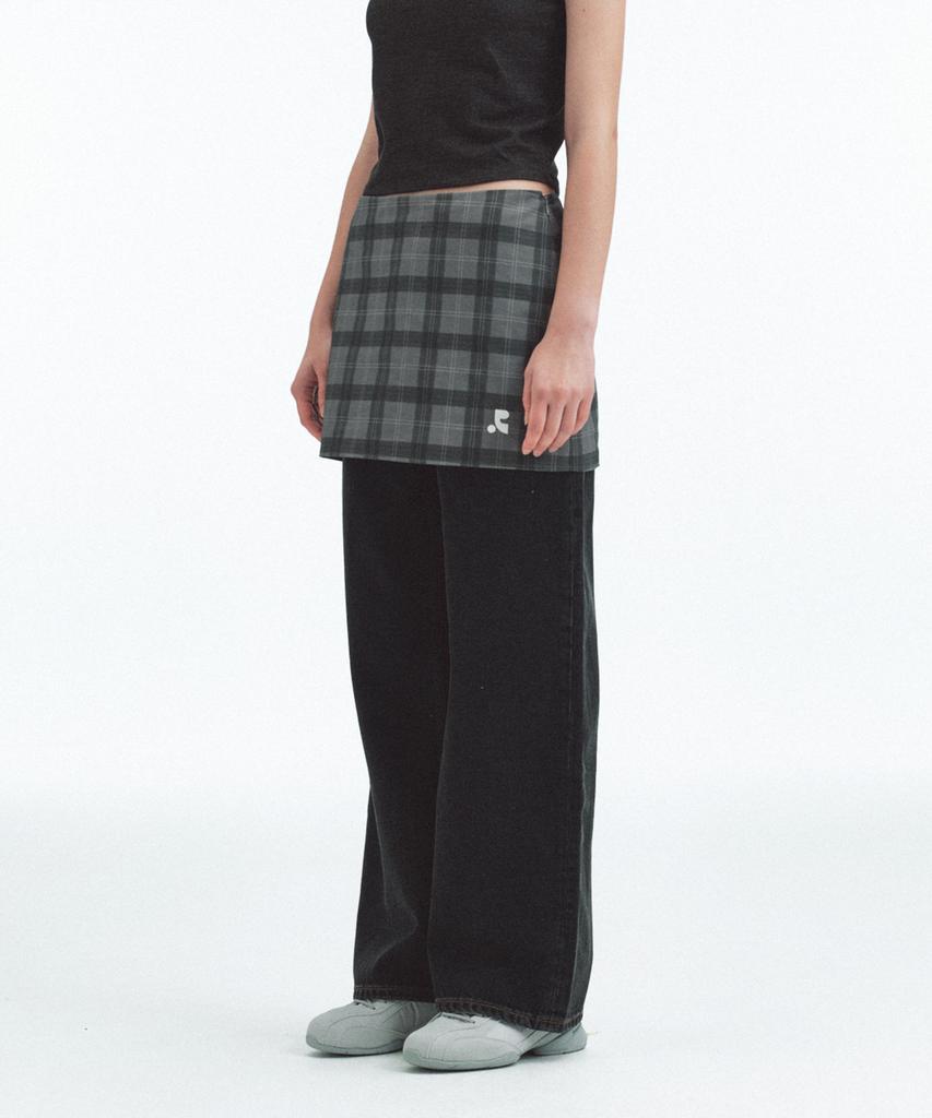 REST&RECREATION Rr Check Mini Skirt - Charcoal