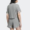 Adidas Originals Trefoil Short Sleeve Tee With Embroidered Logo Women Tops Heather-Gray IK8670