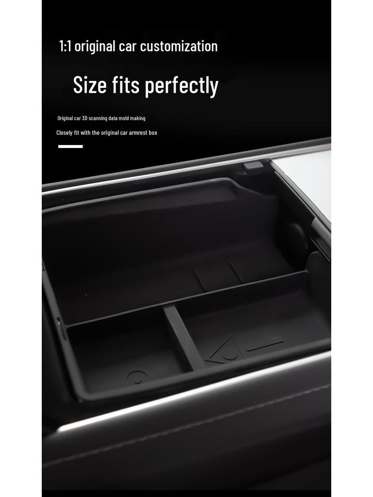 Tesla Model 3/Y Armlehne Doppelschichtige Silikon-Aufbewahrungsbox