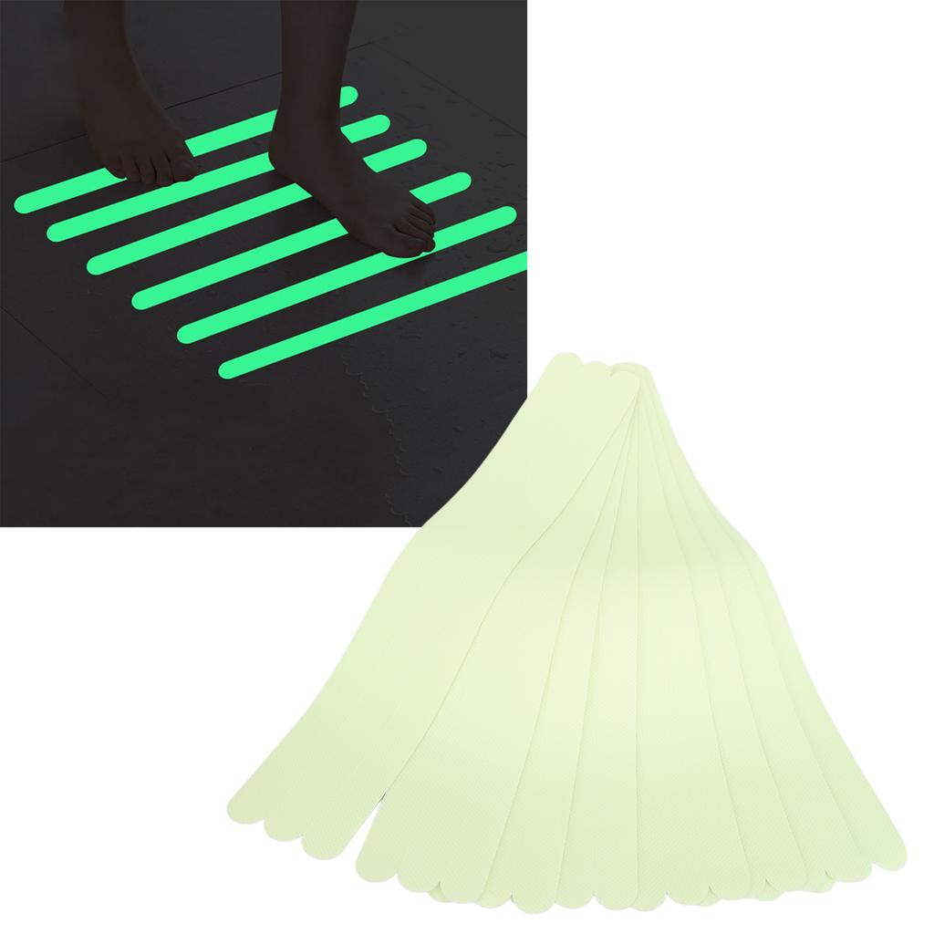24PCS Anti Slip Traction Tread 2x38cm Green Fluorescent Outdoor Non Skid Tape for Stairs