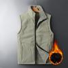 Autumn Winter Men's Plus Velvet Vest Coat Solid Color Lamb Fleece Waistcoat Large Size Thick Warm Soft Fashion Thermal Vest Male
