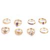 8-teiliges Damen-Set mit Strass-Intarsien, schlankes Midi-Stapelring-Set über den Knuckle-Ringen